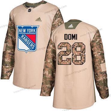 Adidas Herrar New York Rangers #28 Tie Domi Camo Autentisk 2017 Veterans Day Stitched NHL Tröjor