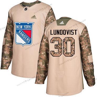 Adidas Herrar New York Rangers #30 Henrik Lundqvist Camo Autentisk 2017 Veterans Day Stitched NHL Tröjor