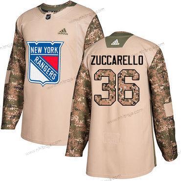 Adidas Herrar New York Rangers #36 Mats Zuccarello Camo Autentisk 2017 Veterans Day Stitched NHL Tröjor