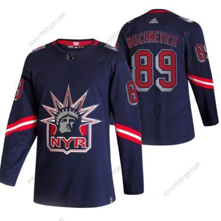 Adidas Herrar New York Rangers #89 Pavel Buchnevich Marin 2020-21 Omvänd Retro Alternativ NHL Tröjor