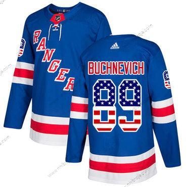 Adidas Herrar New York Rangers #89 Pavel Buchnevich Royal Blå Autentisk USA Flag Stitched NHL Hemma Tröjor