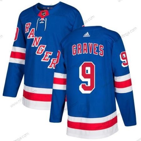 Adidas Herrar New York Rangers #9 Adam Graves Royal Blå Autentisk Stitched NHL Hemma Tröjor