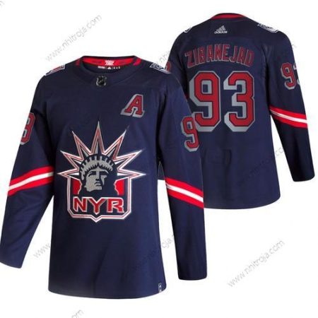 Adidas Herrar New York Rangers #93 Mika Zibanejad Marin 2020-21 Omvänd Retro Alternativ NHL Tröjor