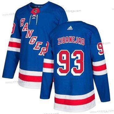 Adidas Herrar New York Rangers #93 Mika Zibanejad Royal Blå Autentisk Stitched NHL Hemma Tröjor