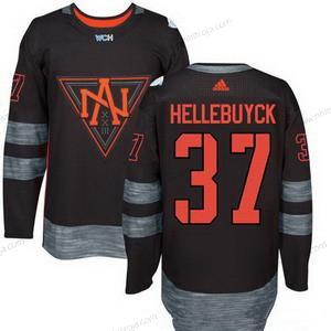 Adidas Herrar North Amerika Hockey #37 Connor Hellebuyck Svart 2016 World Cup Of Hockey Stitched WCH Game Tröjor