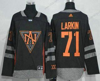 Adidas Herrar North Amerika Hockey #71 Dylan Larkin Svart 2016 World Cup Of Hockey Stitched WCH Game Tröjor