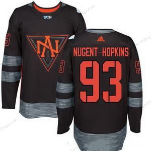 Adidas Herrar North Amerika Hockey #93 Ryan Nugent Hopkins Svart 2016 World Cup Of Hockey Stitched WCH Game Tröjor