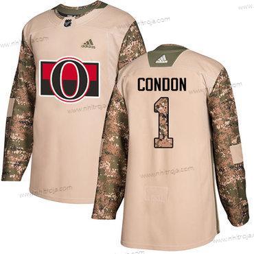 Adidas Herrar Ottawa Senators #1 Mike Condon Camo Autentisk 2017 Veterans Day Stitched NHL Tröjor