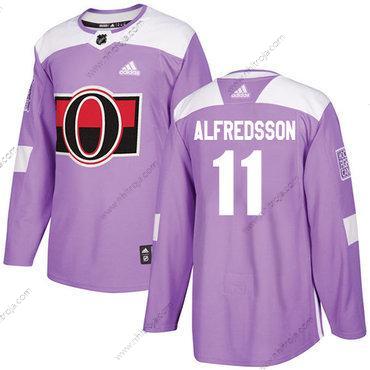 Adidas Herrar Ottawa Senators #11 Daniel Alfredsson Lila Autentisk Bekämpar cancer Stitched NHL Tröjor