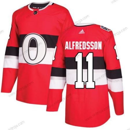 Adidas Herrar Ottawa Senators #11 Daniel Alfredsson Röd Autentisk 2017 100 Klassisk Stitched NHL Tröjor