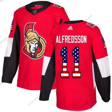 Adidas Herrar Ottawa Senators #11 Daniel Alfredsson Röd Autentisk USA Flag Stitched NHL Hemma Tröjor