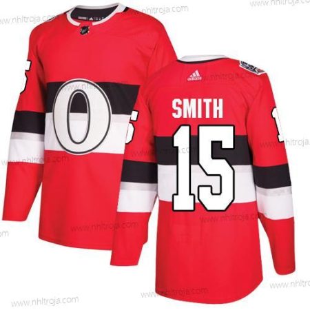 Adidas Herrar Ottawa Senators #15 Zack Smith Röd Autentisk 2017 100 Klassisk Stitched NHL Tröjor