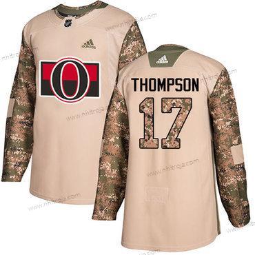 Adidas Herrar Ottawa Senators #17 Nate Thompson Camo Autentisk 2017 Veterans Day Stitched NHL Tröjor