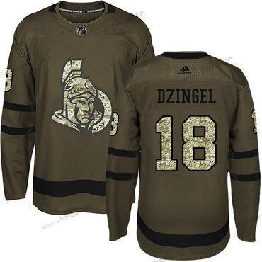 Adidas Herrar Ottawa Senators #18 Ryan Dzingel Grön Salute to Service Stitched NHL Tröjor