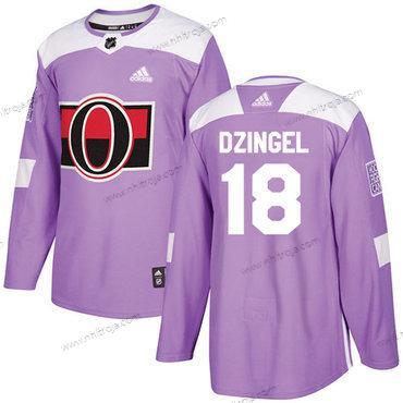 Adidas Herrar Ottawa Senators #18 Ryan Dzingel Lila Autentisk Bekämpar cancer Stitched NHL Tröjor