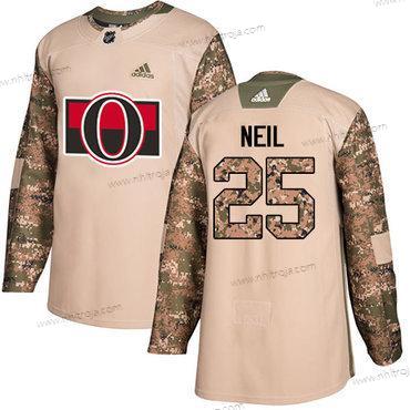 Adidas Herrar Ottawa Senators #25 Chris Neil Camo Autentisk 2017 Veterans Day Stitched NHL Tröjor