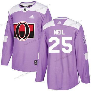 Adidas Herrar Ottawa Senators #25 Chris Neil Lila Autentisk Bekämpar cancer Stitched NHL Tröjor