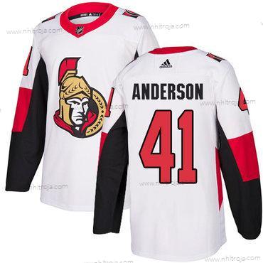 Adidas Herrar Ottawa Senators #41 Craig Anderson Autentisk Vit NHL Borta Tröjor