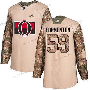 Adidas Herrar Ottawa Senators #59 Alex Formenton Camo Autentisk 2017 Veterans Day Stitched NHL Tröjor