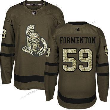 Adidas Herrar Ottawa Senators #59 Alex Formenton Grön Salute to Service Stitched NHL Tröjor