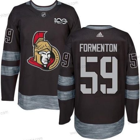 Adidas Herrar Ottawa Senators #59 Alex Formenton Svart 1917-2017 100th Jubileum Stitched NHL Tröjor