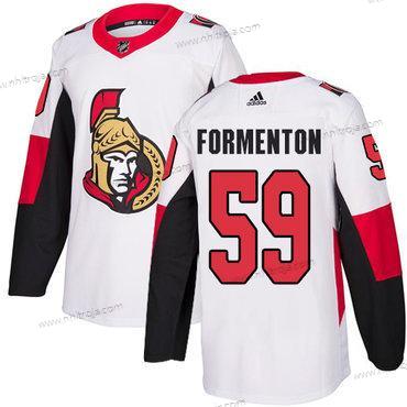 Adidas Herrar Ottawa Senators #59 Alex Formenton Vit Autentisk Stitched NHL Borta Tröjor