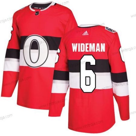 Adidas Herrar Ottawa Senators #6 Chris Wideman Röd Autentisk 2017 100 Klassisk Stitched NHL Tröjor