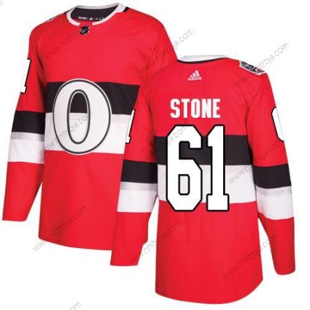 Adidas Herrar Ottawa Senators #61 Mark Stone Röd Autentisk 2017 100 Klassisk Stitched NHL Tröjor