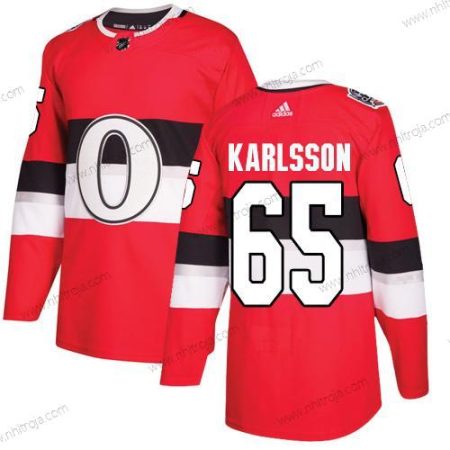 Adidas Herrar Ottawa Senators #65 Erik Karlsson Röd Autentisk 2017 100 Klassisk Stitched NHL Tröjor