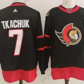 Adidas Herrar Ottawa Senators #7 Brady Tkachuk Svart 2020-21 Stitched NHL Tröjor