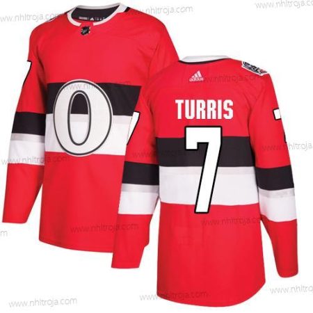 Adidas Herrar Ottawa Senators #7 Kyle Turris Röd Autentisk 2017 100 Klassisk Stitched NHL Tröjor