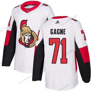 Adidas Herrar Ottawa Senators #71 Gabriel Gagne Autentisk Vit NHL Borta Tröjor