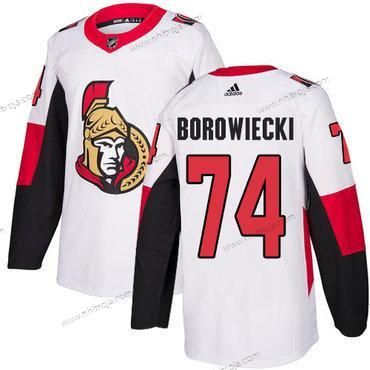 Adidas Herrar Ottawa Senators #74 Mark Borowiecki Autentisk Vit NHL Borta Tröjor