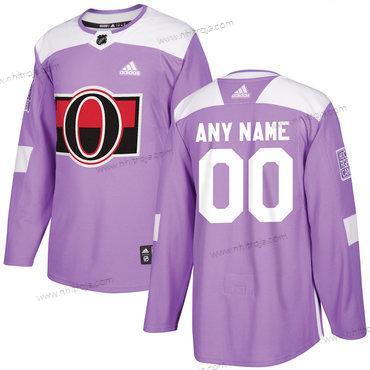 Adidas Herrar Ottawa Senators Skräddarsydda Lila Rosa Hockey Bekämpar cancer Träning Tröjor