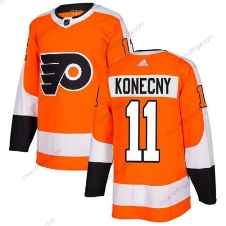 Adidas Herrar Philadelphia Flyers #11 Travis Konecny Orange Autentisk Stitched NHL Hemma Tröjor