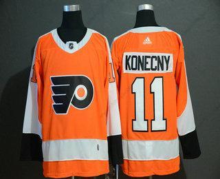 Adidas Herrar Philadelphia Flyers #11 Travis Konecny Orange Stitched NHL Tröjor