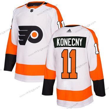 Adidas Herrar Philadelphia Flyers #11 Travis Konecny Vit Autentisk Stitched NHL Tröjor