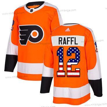 Adidas Herrar Philadelphia Flyers #12 Michael Raffl Orange Autentisk USA Flag Stitched NHL Hemma Tröjor