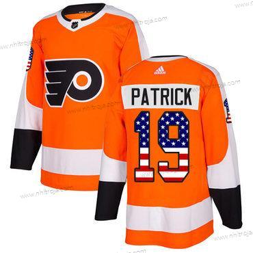 Adidas Herrar Philadelphia Flyers #19 Nolan Patrick Orange Autentisk USA Flag Stitched NHL Hemma Tröjor