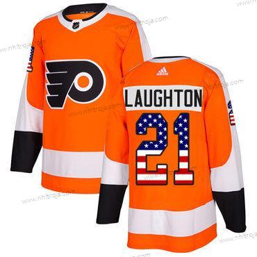 Adidas Herrar Philadelphia Flyers #21 Scott Laughton Orange Autentisk USA Flag Stitched NHL Hemma Tröjor