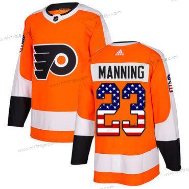 Adidas Herrar Philadelphia Flyers #23 Brandon Manning Orange Autentisk USA Flag Stitched NHL Hemma Tröjor