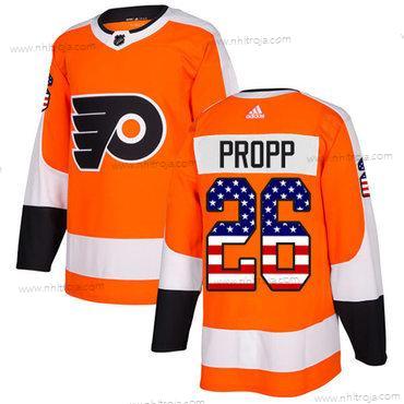 Adidas Herrar Philadelphia Flyers #26 Brian Propp Orange Autentisk USA Flag Stitched NHL Hemma Tröjor