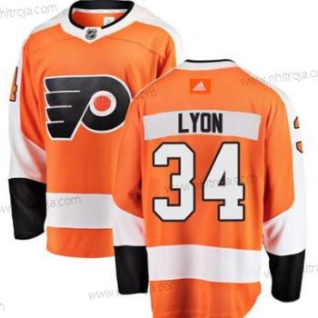 Adidas Herrar Philadelphia Flyers #34 Alex Lyon Fanatics Orange Hemma Tröjor