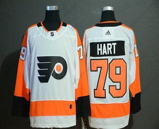 Adidas Herrar Philadelphia Flyers #79 Carter Hart Vit Stitched NHL Tröjor