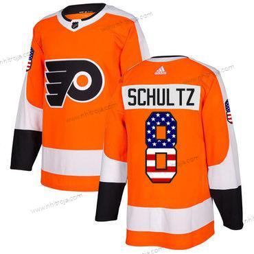 Adidas Herrar Philadelphia Flyers #8 Dave Schultz Orange Autentisk USA Flag Stitched NHL Hemma Tröjor