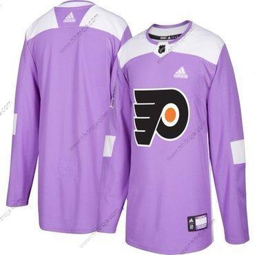 Adidas Herrar Philadelphia Flyers Skräddarsydda Lila Rosa Hockey Bekämpar cancer Träning Tröjor