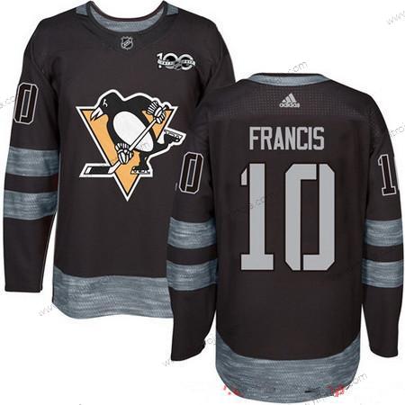 Adidas Herrar Pittsburgh Penguins #10 Ron Francis Svart 100th Jubileum Stitched NHL 2017 Hockey Tröjor