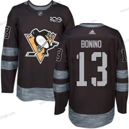 Adidas Herrar Pittsburgh Penguins #13 Nick Bonino Svart 100th Jubileum Stitched NHL 2017 Hockey Tröjor