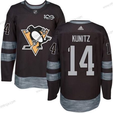 Adidas Herrar Pittsburgh Penguins #14 Chris Kunitz Svart 100th Jubileum Stitched NHL 2017 Hockey Tröjor