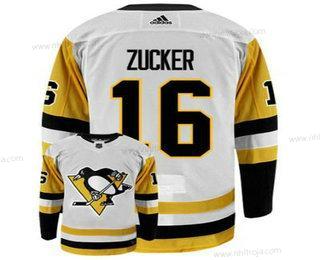 Adidas Herrar Pittsburgh Penguins #16 Jason Zucker Vit Stitched NHL Tröjor